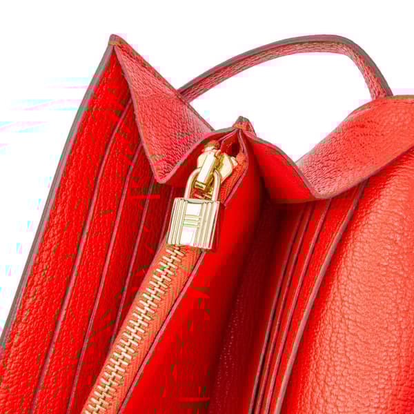 Pre-owned Hermès Chevre Mysore Kelly Longue Wallet Red