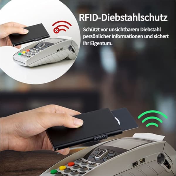 Korthållare med RFID skydd / Plånbok i Aluminium - 6 kort 6.2x10.2x0.9cm