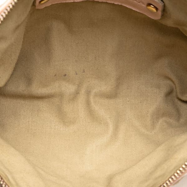 Pre-owned Bottega Veneta Leather Intrecciato Pouch Brown