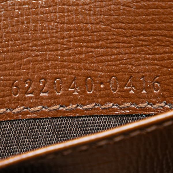 Pre-owned Gucci GG Supreme Horsebit 1955 Zip Coin Pouch Brown