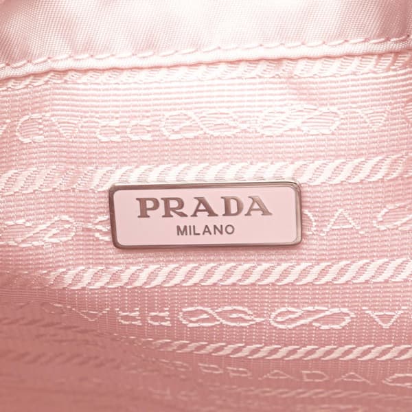 Pre-owned Prada Re Nylon Drawstring Pouch Pink