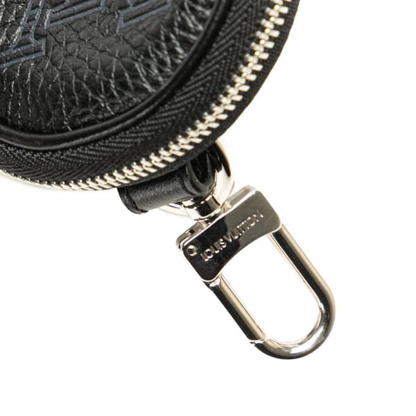 Pre-owned Louis Vuitton Taurillon Shadow Keychain Pouch Black