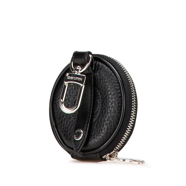 Pre-owned Louis Vuitton Taurillon Shadow Keychain Pouch Black