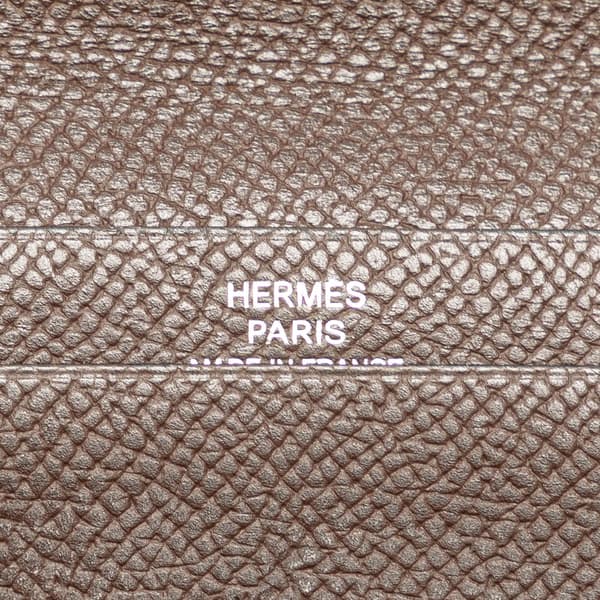 Pre-owned Hermès Epsom Citizen Twill Wallet Brown
