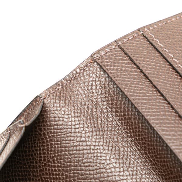 Pre-owned Hermès Epsom Citizen Twill Wallet Brown