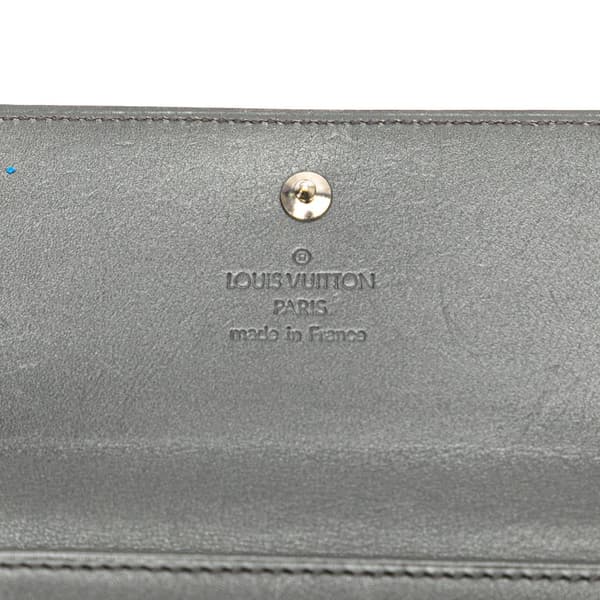 Pre-owned Louis Vuitton Monogram Mat Portefuille Elise Trifold Wallet Gray