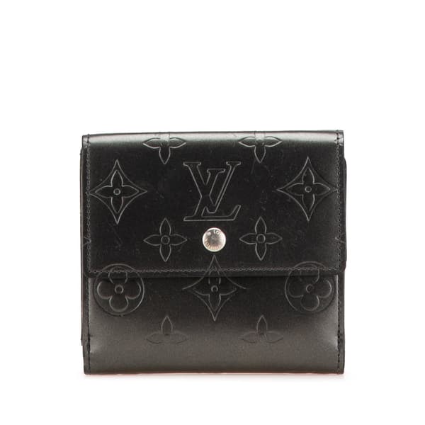 Pre-owned Louis Vuitton Monogram Mat Portefuille Elise Trifold Wallet Gray