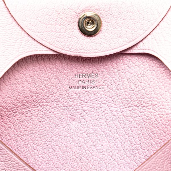 Pre-owned Hermès Chevre Mysore Bastia Coin Pouch Pink