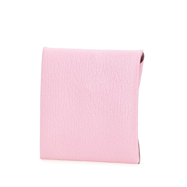 Pre-owned Hermès Chevre Mysore Bastia Coin Pouch Pink