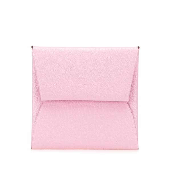 Pre-owned Hermès Chevre Mysore Bastia Coin Pouch Pink