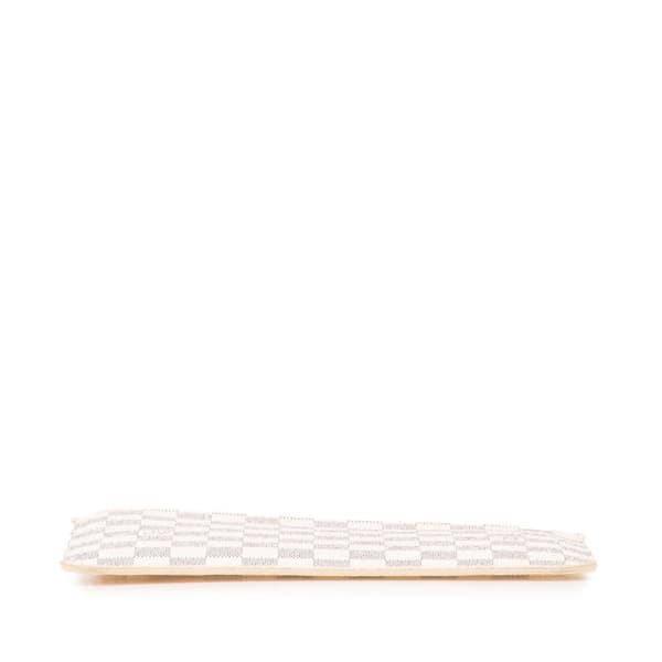 Pre-owned Louis Vuitton Damier Azur Neverfull MM Pouch White
