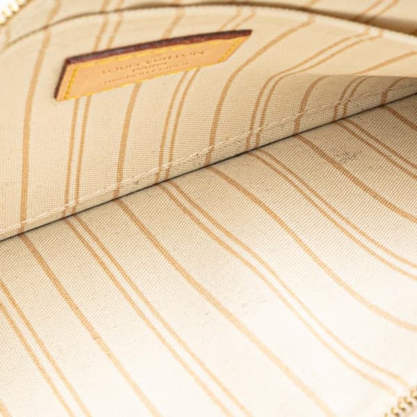 Pre-owned Louis Vuitton Damier Azur Neverfull MM Pouch White