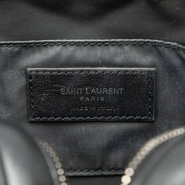 Pre-owned Saint Laurent Quilted Y Lambskin Monogram Loulou Cosmetic Case Black