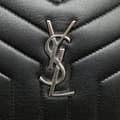 Miniatyrbilde 8 av 10: Pre-owned Saint Laurent Quilted Y Lambskin Monogram Loulou Cosmetic Case Black