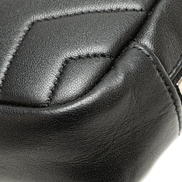 Pre-owned Saint Laurent Quilted Y Lambskin Monogram Loulou Cosmetic Case Black