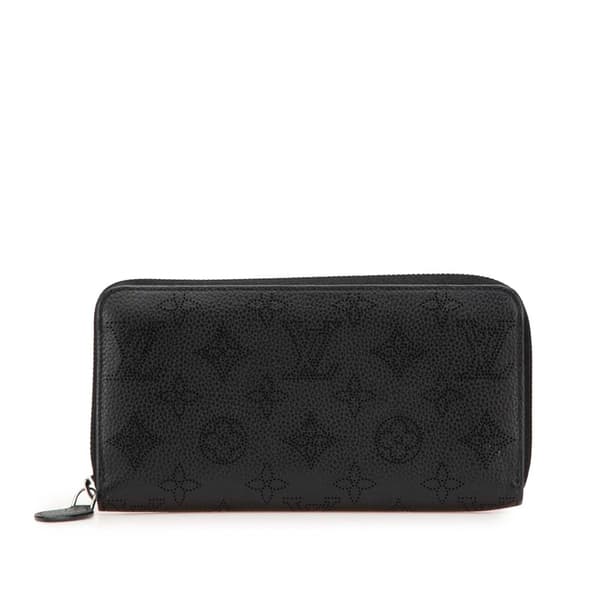 Pre-owned Louis Vuitton Monogram Mahina Zippy Wallet Black