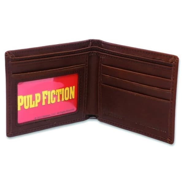 Purse Set Pulp Fiction - Bad Mother Fucker med en kopia av Jules Winnfields licens. Brun läderväska,
