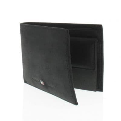 Plånbok - Tommy Hilfiger - Johnson - Oljigt läder - Svart - 13 x 9,5 cm