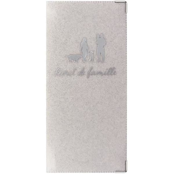 Familjebokfodral - CANOCEA - Glittrande - Vit - PVC - Mått 21,80 cm x 10,50 cm