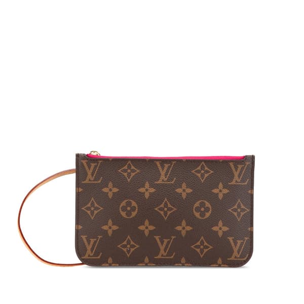 Pre-owned Louis Vuitton Monogram Neverfull Pouch Brown