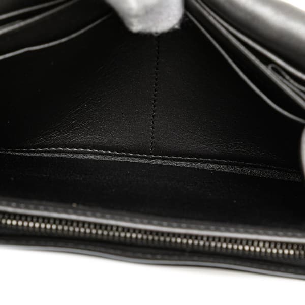 Pre-owned Bottega Veneta Leather Intrecciato Flap Continental Wallet Gray