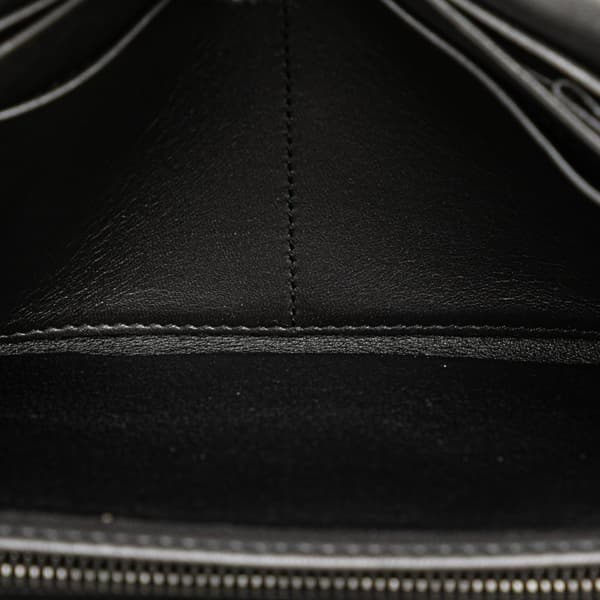 Pre-owned Bottega Veneta Leather Intrecciato Flap Continental Wallet Gray