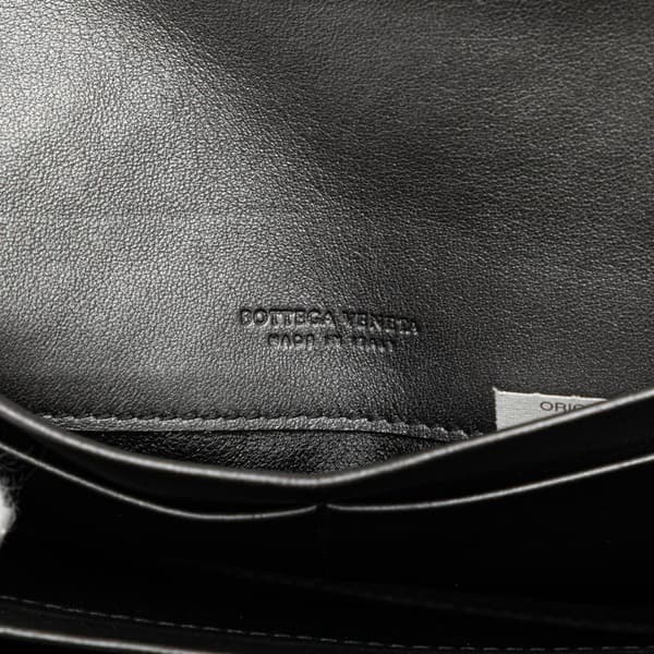 Pre-owned Bottega Veneta Leather Intrecciato Flap Continental Wallet Gray