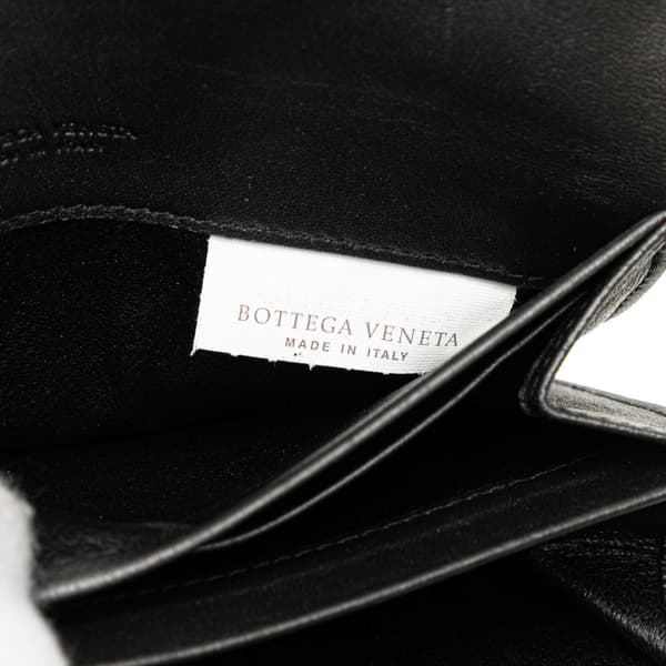 Pre-owned Bottega Veneta Leather Intrecciato Flap Continental Wallet Gray