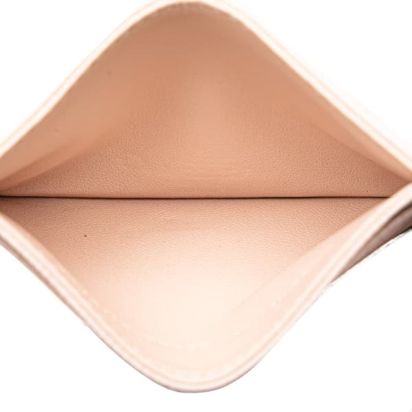 Pre-owned Dior Grained Calfskin Diorama Card Holder Pink