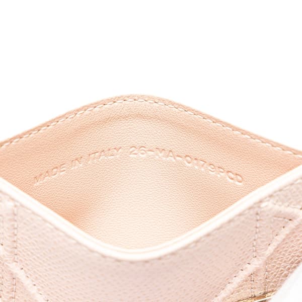 Pre-owned Dior Grained Calfskin Diorama Card Holder Pink