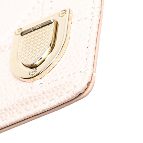 Pre-owned Dior Grained Calfskin Diorama Card Holder Pink