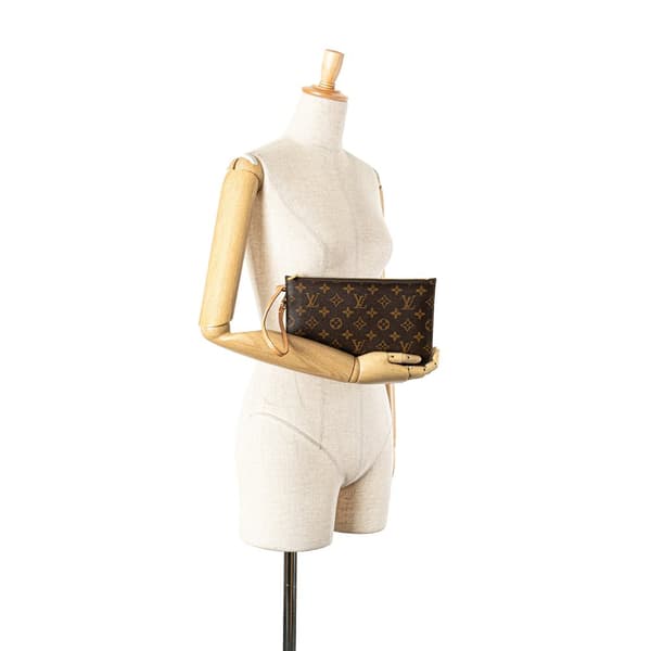 Pre-owned Louis Vuitton Monogram Neverfull Pouch Brown