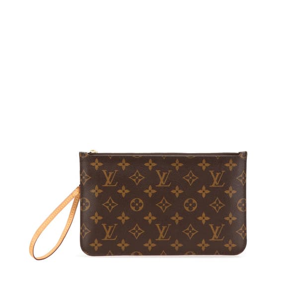Pre-owned Louis Vuitton Monogram Neverfull Pouch Brown