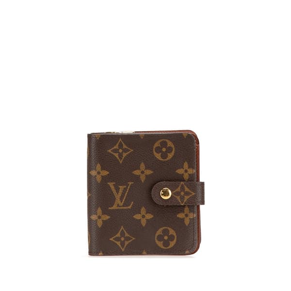 Pre-owned Louis Vuitton Monogram Bifold Compact Wallet Brown