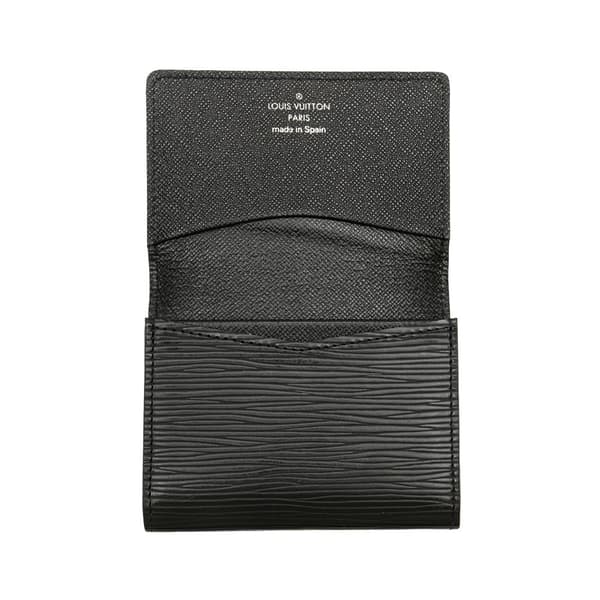 Pre-owned Louis Vuitton Epi Enveloppe Carte De Visite Black