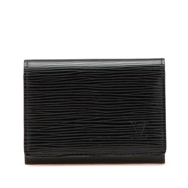 Pre-owned Louis Vuitton Epi Enveloppe Carte De Visite Black