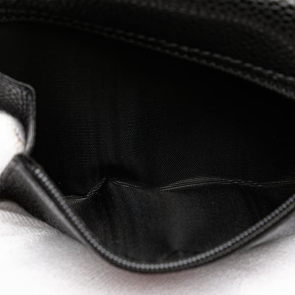 Pre-owned Chanel CC Caviar Trifold Wallet Black