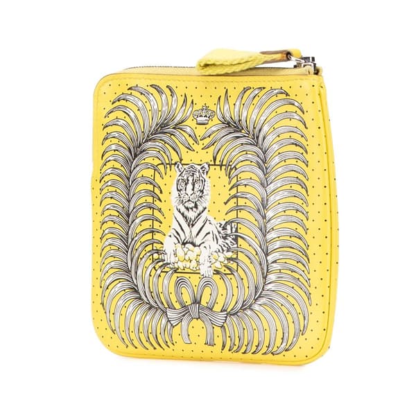 Pre-owned Hermès Swift Tigre Royal Bandana Carre Pocket Pouch Yellow