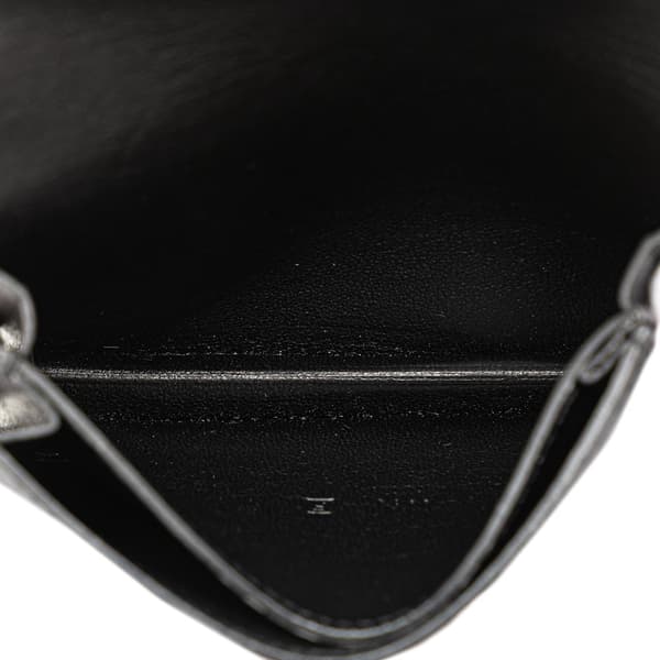 Pre-owned Hermès Box Calf Card Holder Black
