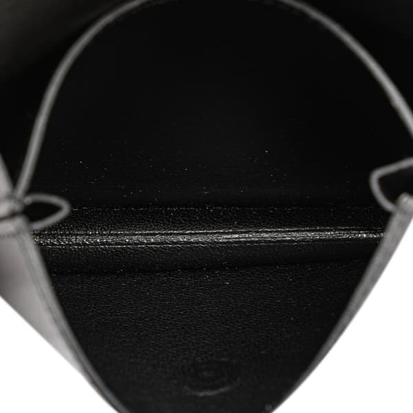 Pre-owned Hermès Box Calf Card Holder Black