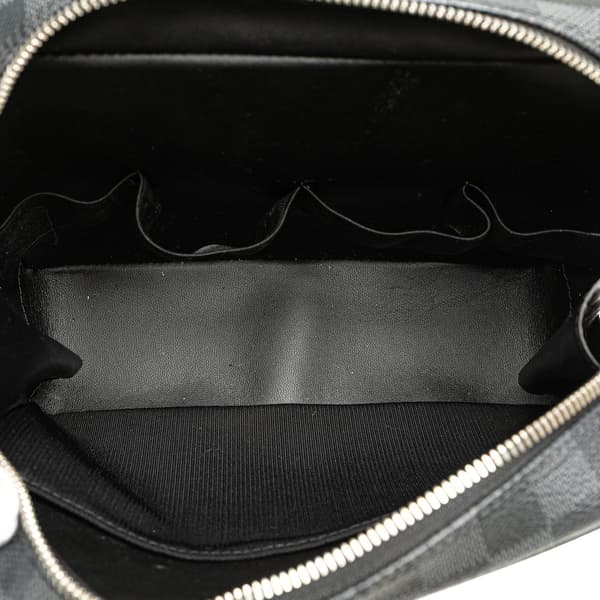 Pre-owned Louis Vuitton Damier Graphite Hanging Toiletry Kit Pouch Black