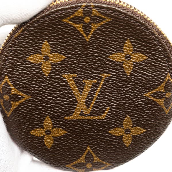 Pre-owned Louis Vuitton Monogram Round Coin Pouch Brown