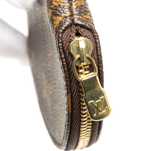 Pre-owned Louis Vuitton Monogram Round Coin Pouch Brown