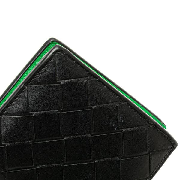 Pre-owned Bottega Veneta Leather Intrecciato Bifold Wallet Black