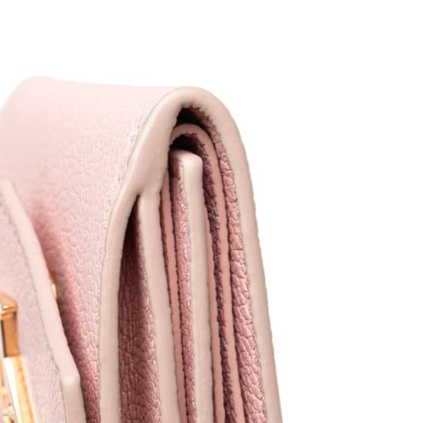 Pre-owned Louis Vuitton Leather Lockmini Wallet Pink