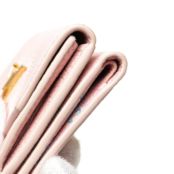 Pre-owned Louis Vuitton Leather Lockmini Wallet Pink