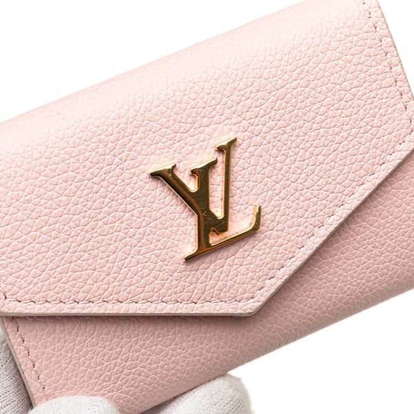 Pre-owned Louis Vuitton Leather Lockmini Wallet Pink