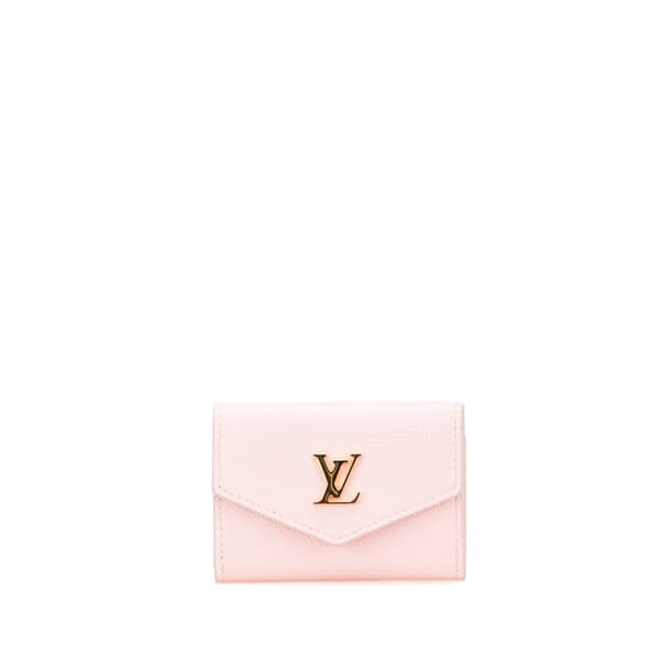 Pre-owned Louis Vuitton Leather Lockmini Wallet Pink