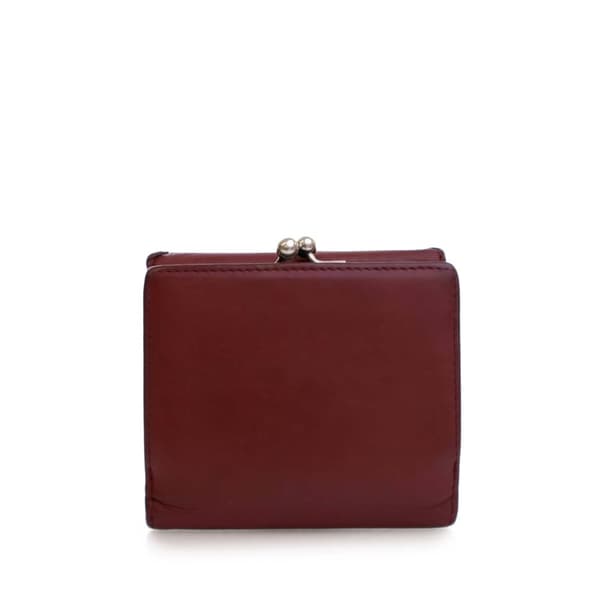 Pre-owned Dior Calfskin Heart Compact Small Wallet Red