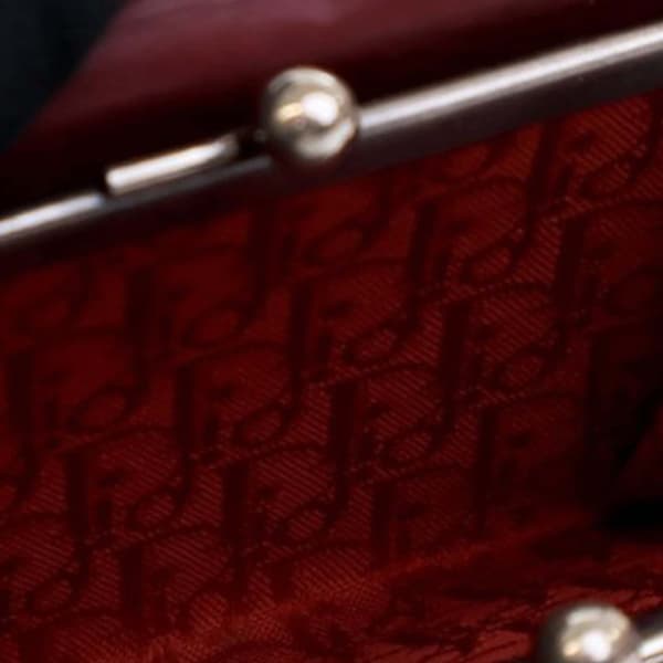 Pre-owned Dior Calfskin Heart Compact Small Wallet Red